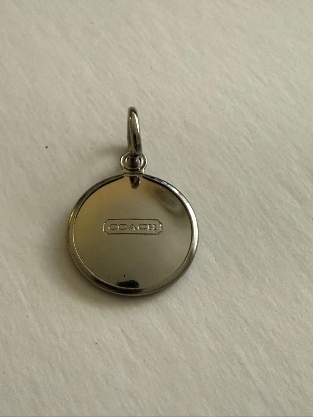 Coach Est. 1941 Round Silver Tone Medallion Bag Charm Pendant Replacement Tag